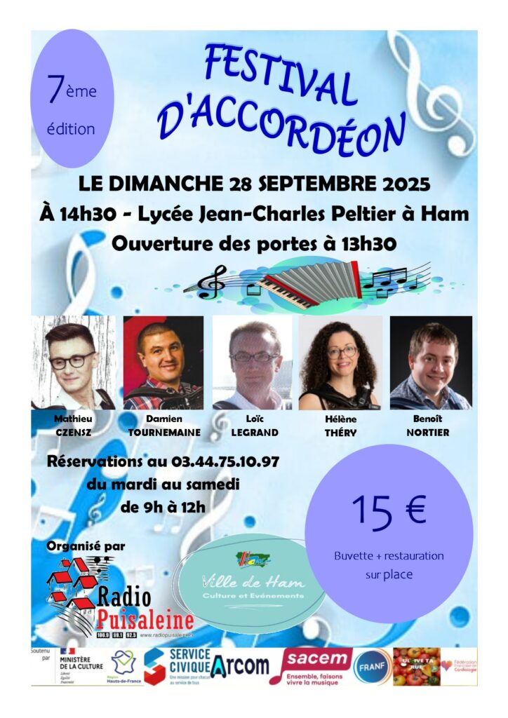 Festival d'accordéon de Ham le dimanche 28 septembre 2025